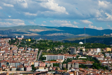 cityscape of turkish capital ankara, seen from ancient ankara castle