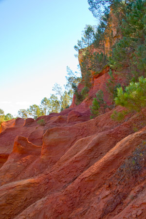 ochre rocks in roussillon, provence, france