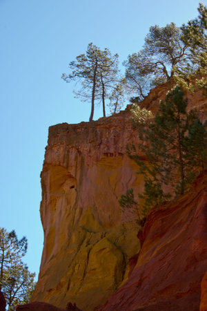 ochre rocks in roussillon, provence, france