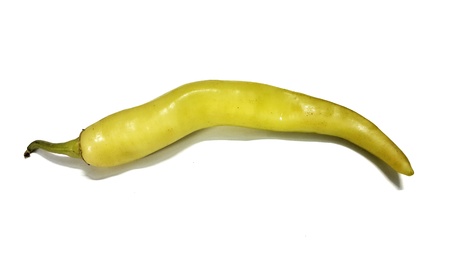 Cayenne pepper, chili spur pepper, long fed pepper, spur pepper,Capsicum on white background.の写真素材