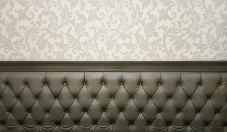 Pattern of classic leather sofa .brown sofa background and texture.furniture built in vintage style. trapezoid or  diamond shapeの写真素材