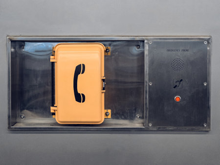 Close up of a telephone receiverの写真素材