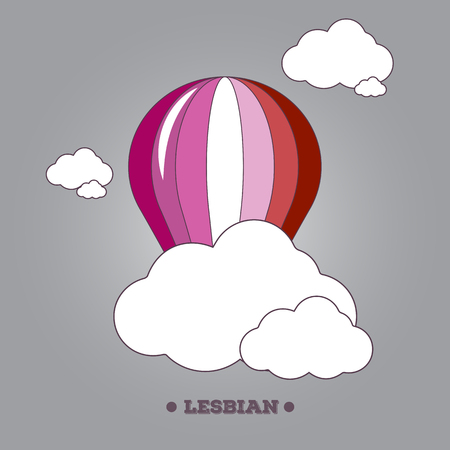 LGBT sign. Balloon in lesbian flag colors.のイラスト素材