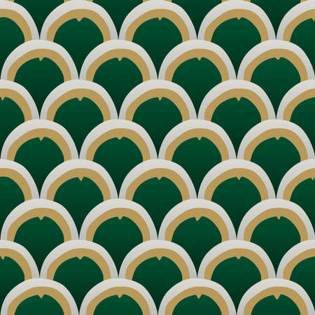 Seamless pattern of arches with leaves of Ginkgo Biloba.のイラスト素材