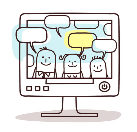 cartoon family and social networkの写真素材