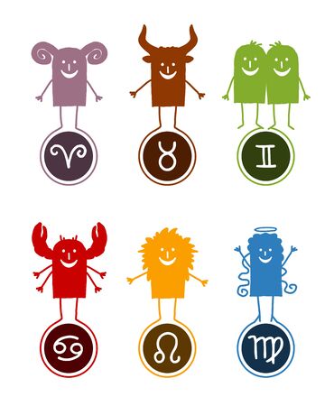 Zodiac cartoon characters figureの写真素材