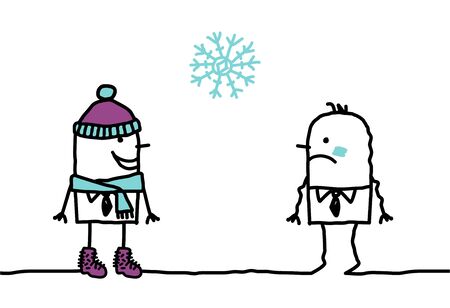 men with snowy weather & accessoriesの写真素材