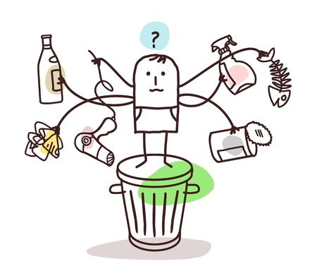 man who sorts the trashの写真素材