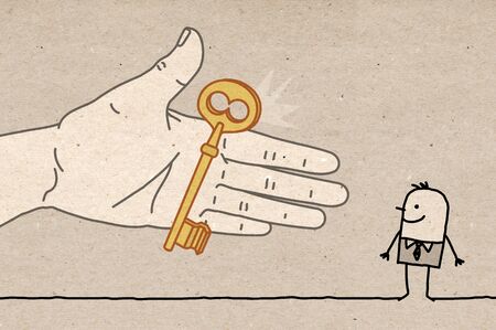 Big Hand - offering a keyの写真素材