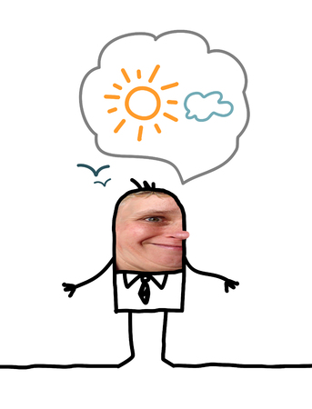 Cartoon people - Optimistic manの写真素材