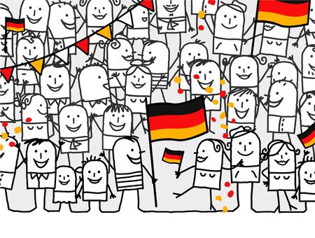 Cartoon crowd - national german dayの写真素材