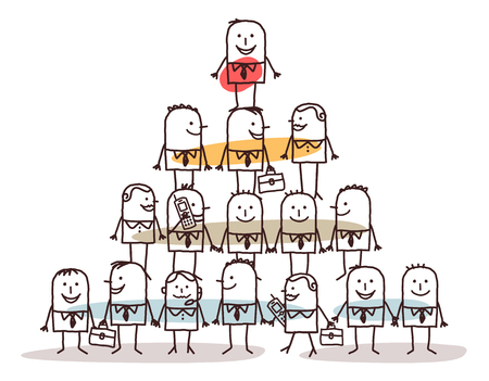 Cartoon Business People and Leadershipのイラスト素材