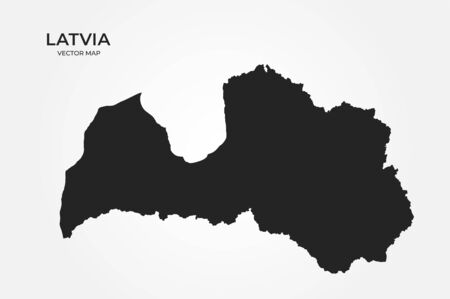 latvia vector map. high detailed isolated geographic template of european countryのイラスト素材