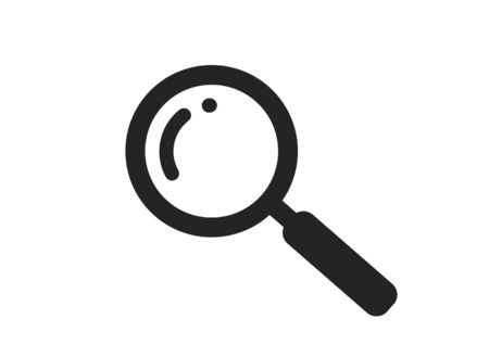 magnifying glass icon. isolated vector search and zoom symbol. simple style infographic design elementのイラスト素材