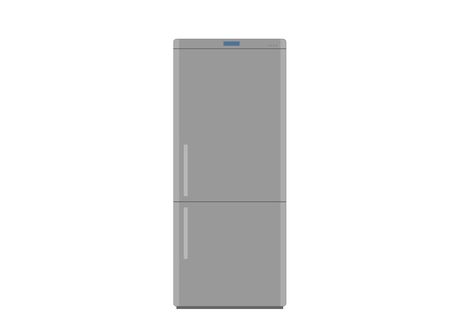 gray fridge for food storage. isolated vector image of household kitchen electrical appliancesのイラスト素材