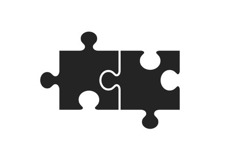two puzzle pieces icon. creative symbol. simple style infographic element and symbol for web designのイラスト素材