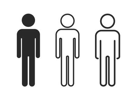 man icon set. isolated vector simple style person signs. web design symbols and infographic elementのイラスト素材