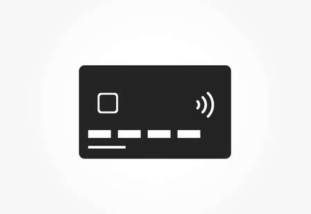 credit card icon. bank payment card with nfc paypass, front side. financial and banking web design symbolのイラスト素材