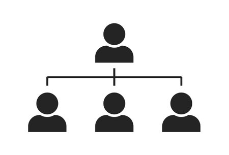 organization chart template. vertical hierarchy user team. infographic element and sign for web designのイラスト素材