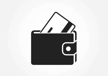 wallet with credit card icon. finances and banking web design symbol. isolated vector imageのイラスト素材