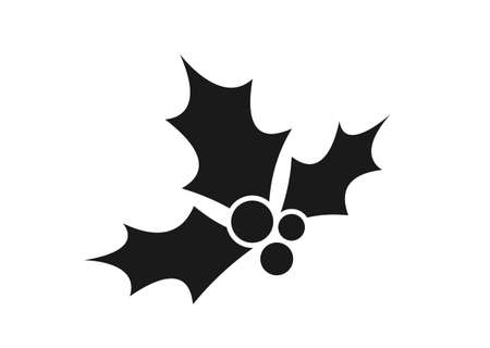 Christmas mistletoe icon. New Year and Christmas symbol. isolated vector silhouette imageのイラスト素材
