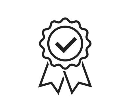 medal line icon. award, approved and certified symbol. simple style web design elementのイラスト素材