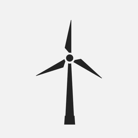 wind turbine icon. sustainable, renewable and alternative energy symbol. isolated vector image in flat styleのイラスト素材