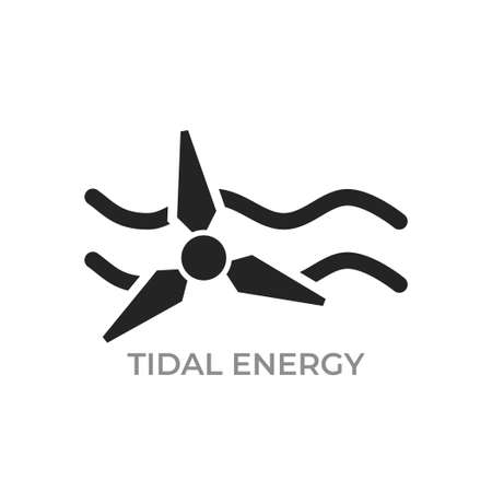 tidal energy icon. environment, alternative, sustainable and renewable energy symbol. isolated vector imageのイラスト素材