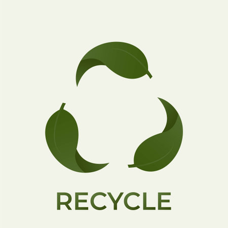 Recycle leaves icon. ecology, eco friendly and environmental management symbol. isolated vector color image with gradientのイラスト素材
