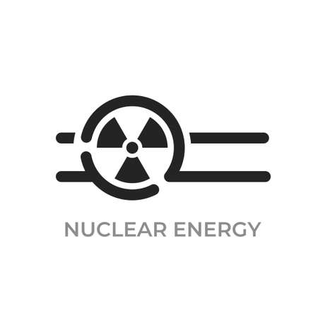 nuclear energy icon. nuclear power and electricity symbol. isolated vector image in flat styleのイラスト素材