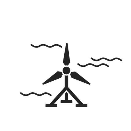 tidal energy icon. water turbine. eco friendly, alternative, sustainable and renewable energy symbol. isolated vector imageのイラスト素材