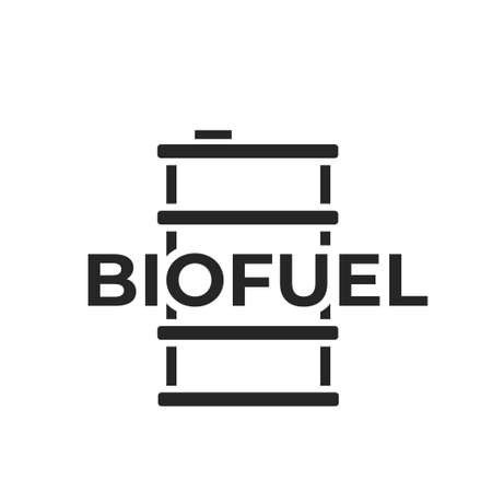 biofuel barrel line icon. eco friendly fuel and alternative energy symbol. isolated vector imageのイラスト素材