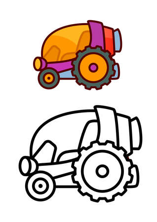 Coloring cartoon purple cosmic car. Vector EPS 10のイラスト素材