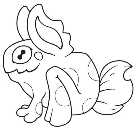 Monster Frog coloring book illustration vector EPS10のイラスト素材