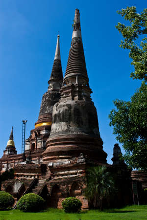 Stupa in Chaimongkol temple , Ayuthaya, Thailandの写真素材