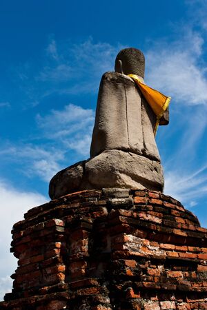 Ancient statue of Buddhaの写真素材