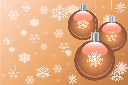 Christmas background with ornaments and snowflakes.の写真素材