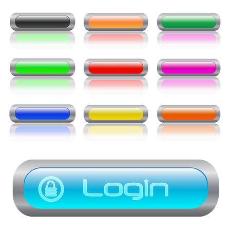 Image of various colorful web login bars.のイラスト素材