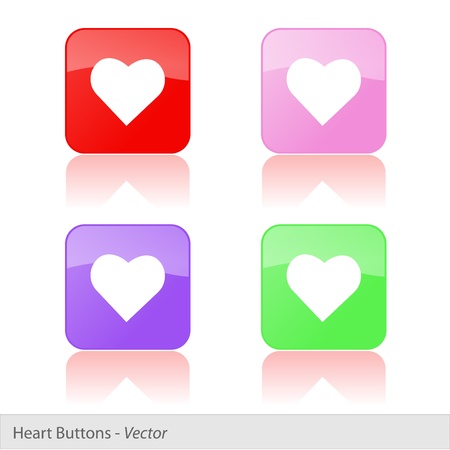 Image of colorful buttons with heart icon isolated on a white background.のイラスト素材