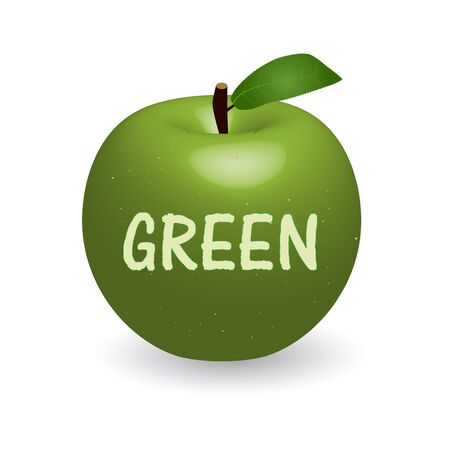 Image of a green apple isolated on a white background のイラスト素材