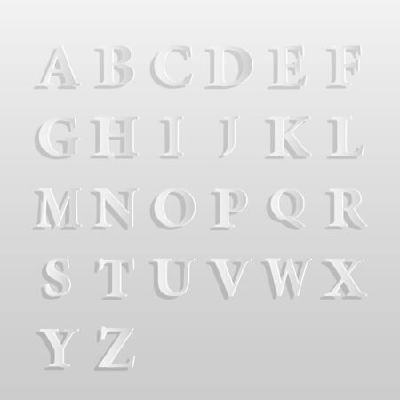 Illustration of a paper texture alphabet isolated on a grey background.のイラスト素材