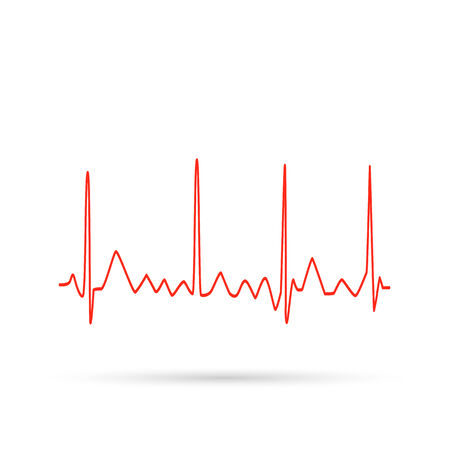 Illustration of an electrocardiogram wave isolated on a white background.のイラスト素材