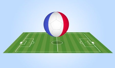 Illustration of a France soccer ball and field.のイラスト素材