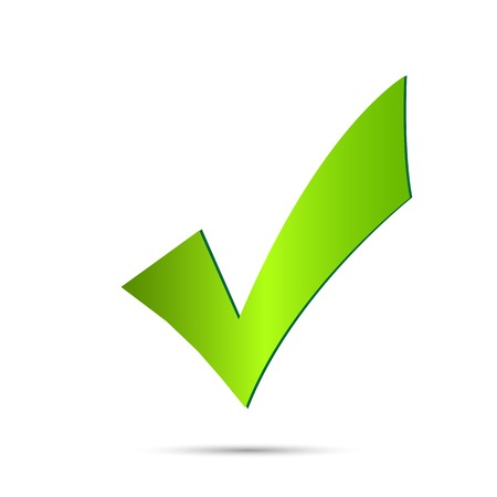 Illustration of a green checkmark isolated on a white background.のイラスト素材
