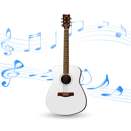 Illustration of a guitar isolated on a white background.のイラスト素材