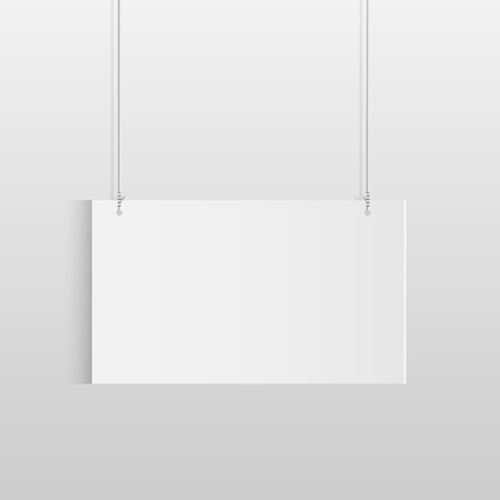Illustration of a white hanging sign isolated on a light background.のイラスト素材