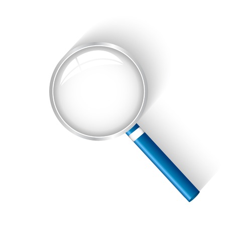 Illustration of a magnifying glass isolated on a white background.のイラスト素材