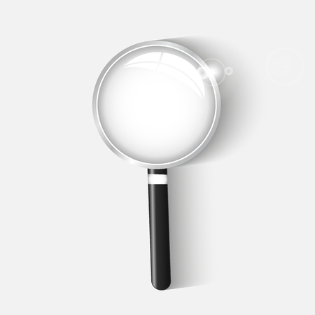 Illustration of a magnifying glass isolated on a white background.のイラスト素材