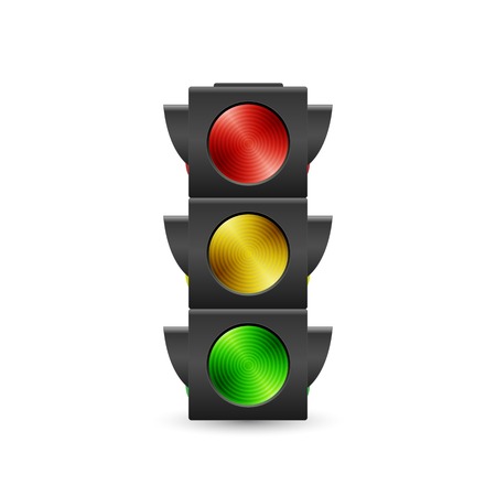 Illustration of a traffic light isolated on a white background.のイラスト素材