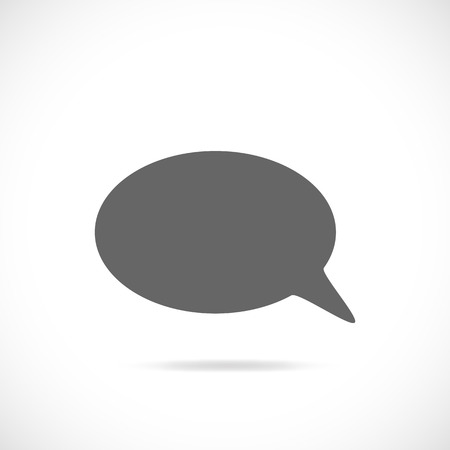 Illustration of a chat bubble silhouette isolated on a white background.のイラスト素材